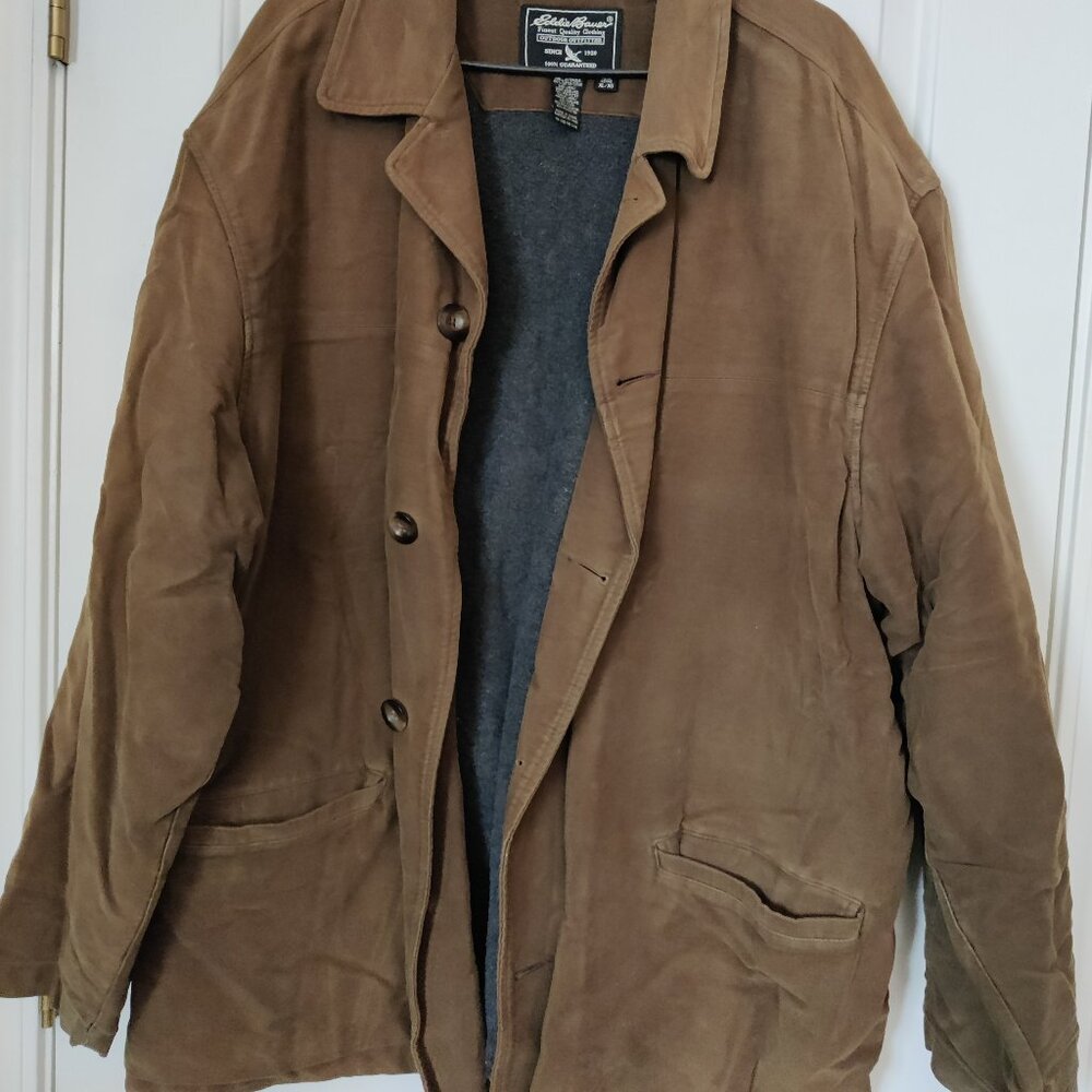 Eddie Bauer Outdoor Outfitter 100% Cotton Canvas Fleece-Lined Field Jacket XL